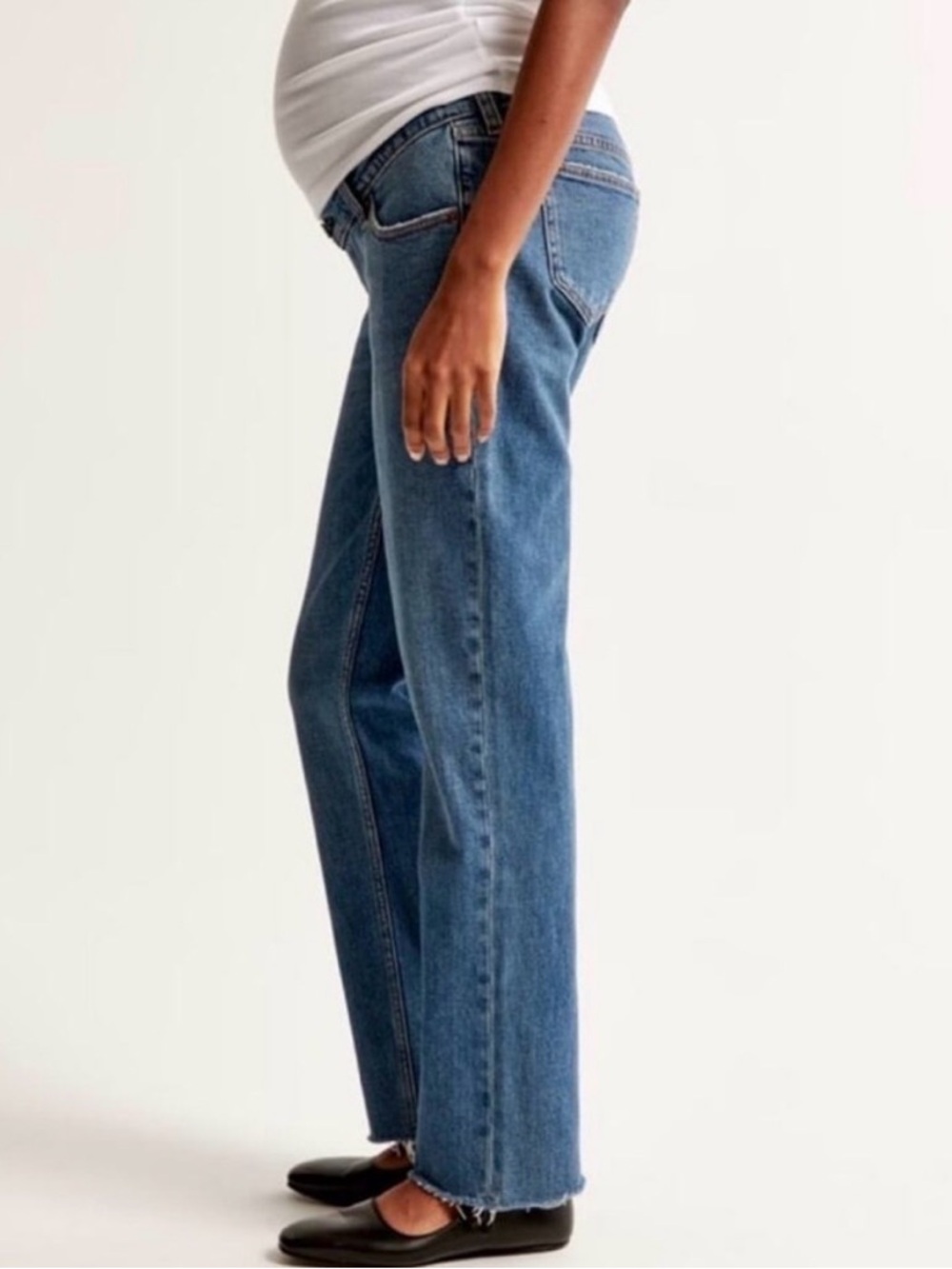Abercrombie and Fitch The 90s Straight Maternity Jeans Blue Size 34/18 Long - Picture 3 of 14